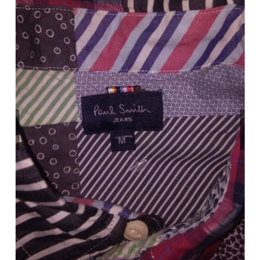 Paul Smith Striped Patchwork Button Shirt M - image 3